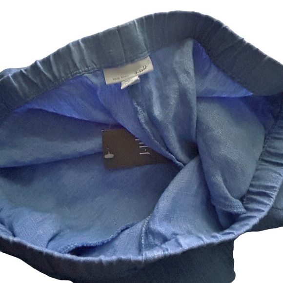 J. Jill Love Linen Sky Blue Cropped Wide Leg Pants Trousers Earth Friendly Capri - Picture 5 of 9